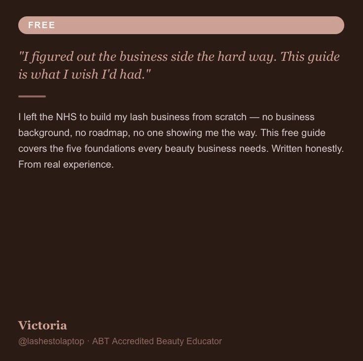 FREE Guide: The Beauty Pro's Guide to Setting Up Your Business the Right Way | For Beauty Professionals Ready to Build a Business That Actually Works