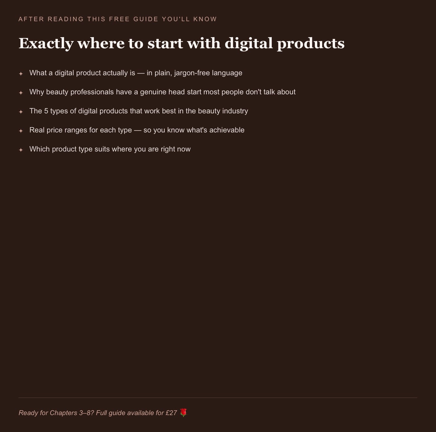 FREE Guide: Beginner's Guide to Creating & Selling Digital Products | For Beauty Professionals
