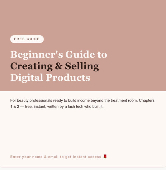 FREE Guide: Beginner's Guide to Creating & Selling Digital Products | For Beauty Professionals