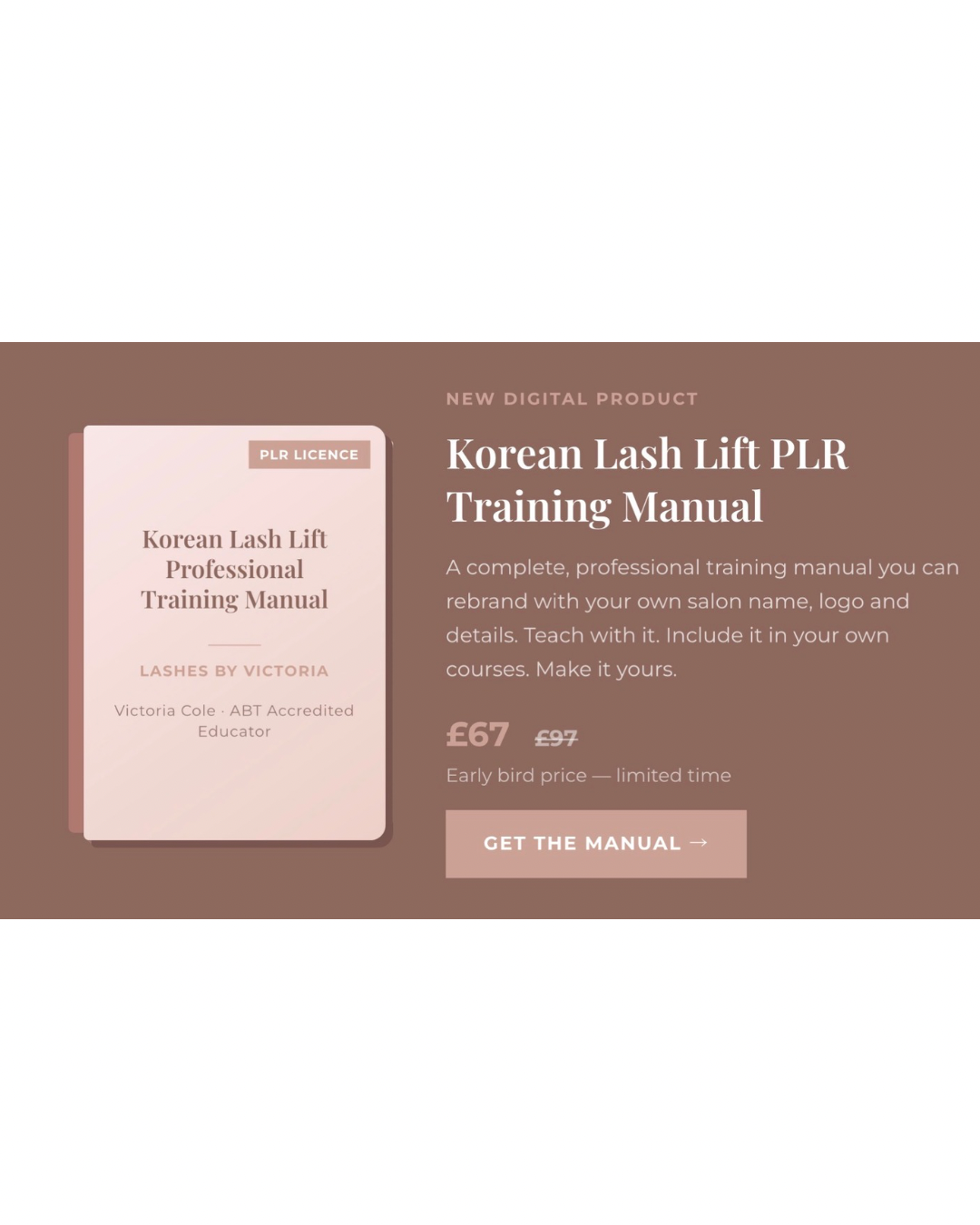 Korean Lash Lift PLR Training Manual | Brandable Professional Training Resource for Beauty Educators