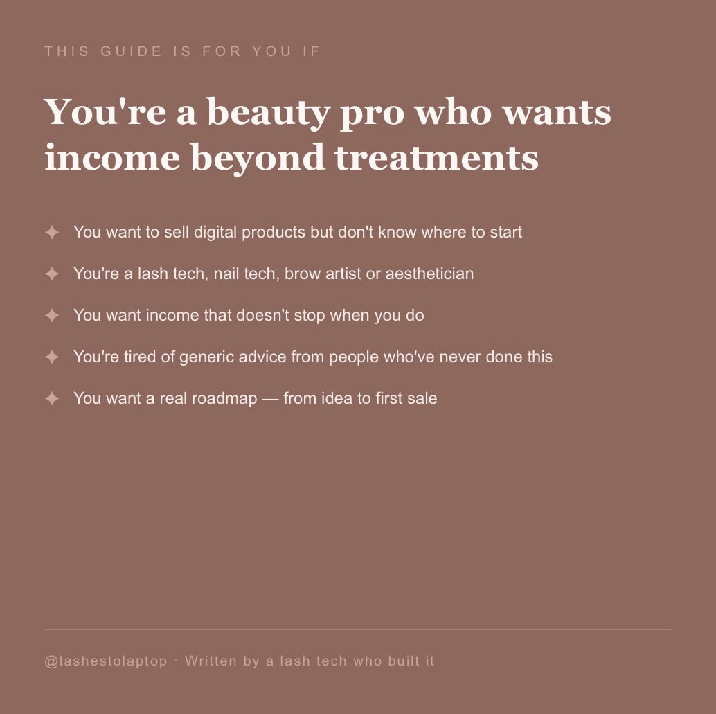 Beginner's Guide to Creating & Selling Digital Products | For Beauty Professionals Ready to Build Income Beyond the Treatment Room